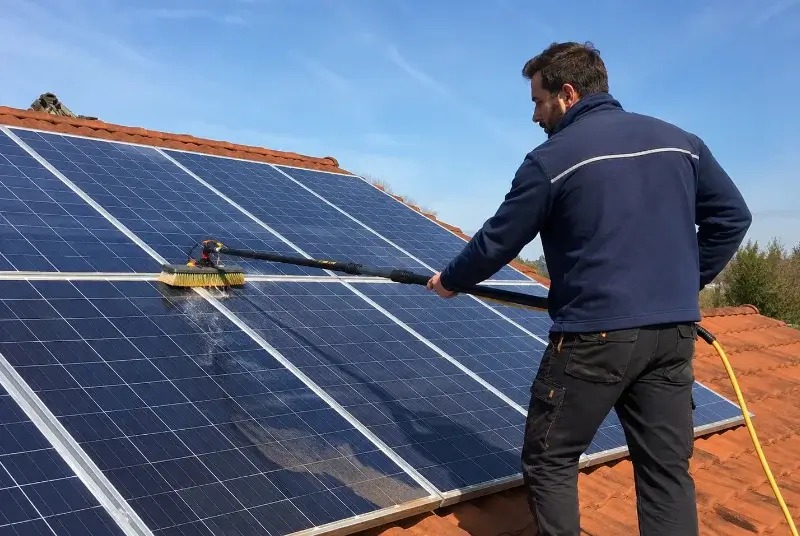 Nettoyage et entretien de panneaux solaires à la Balme-les-Grottes